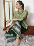 Hussain Rehar Basic Not Basic 2 Raw Silk Embellished Stitched 3-Piece Suit-Dahlia