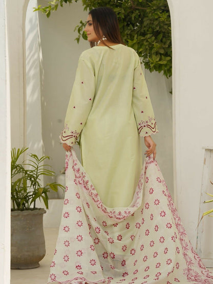 Stylish Collection Serene Summer Lawn Cotton Embroidered Stitched 3-Piece Suit-Pakeeza
