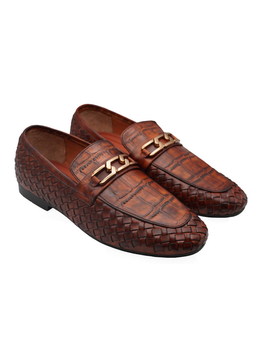 Rich brown formal leather shoes with a polished finish and durable rubber sole, perfect for versatile, all-day wear.