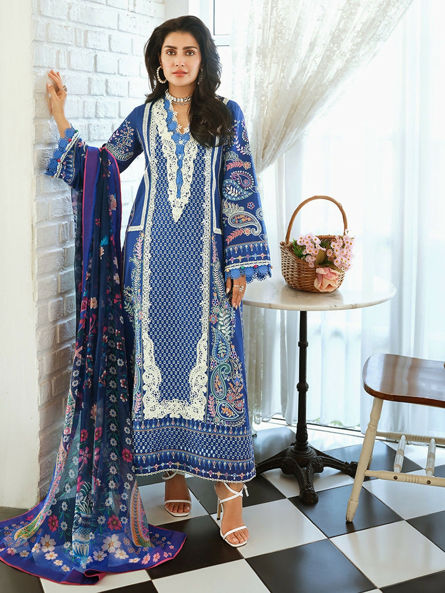 Mushq A Moi Luxury Lawn Embroidered Unstitched 3-Piece Suit-Moonlit Dreams