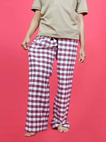 Funky's Printed Checked Loungewear Trouser-14627