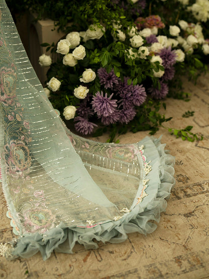 Parishay Ranibagh Luxury Formals Organza Embroidered Stitched 3-Piece Suit-Aarzoo