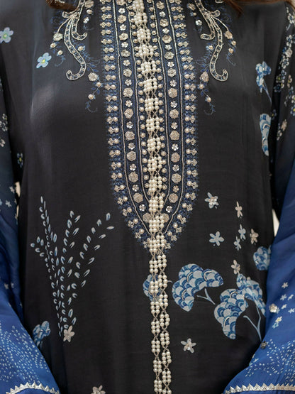 Shiza Hassan Miha Luxury Pret Satin Silk Embroidered 3-Piece Suit-Stardust