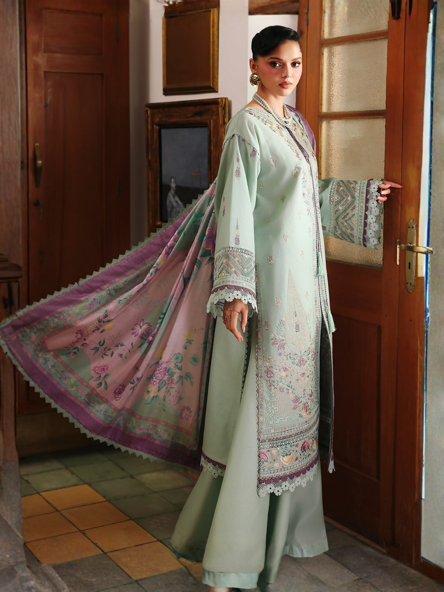 Binilyas Lumina Summer Lawn Embroidered Unstitched 3-Piece Suit-L77-A
