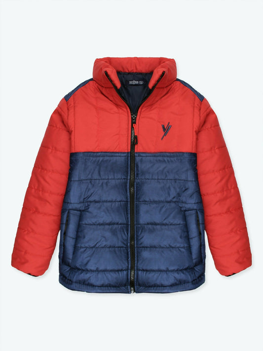 Red and Blue Velvour Puffer Jacket-VJ17