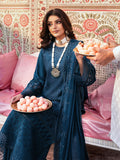 Mahnur Husn e Jahan Luxury Lawn Embroidered Stitched 3-Piece Suit-Cyania