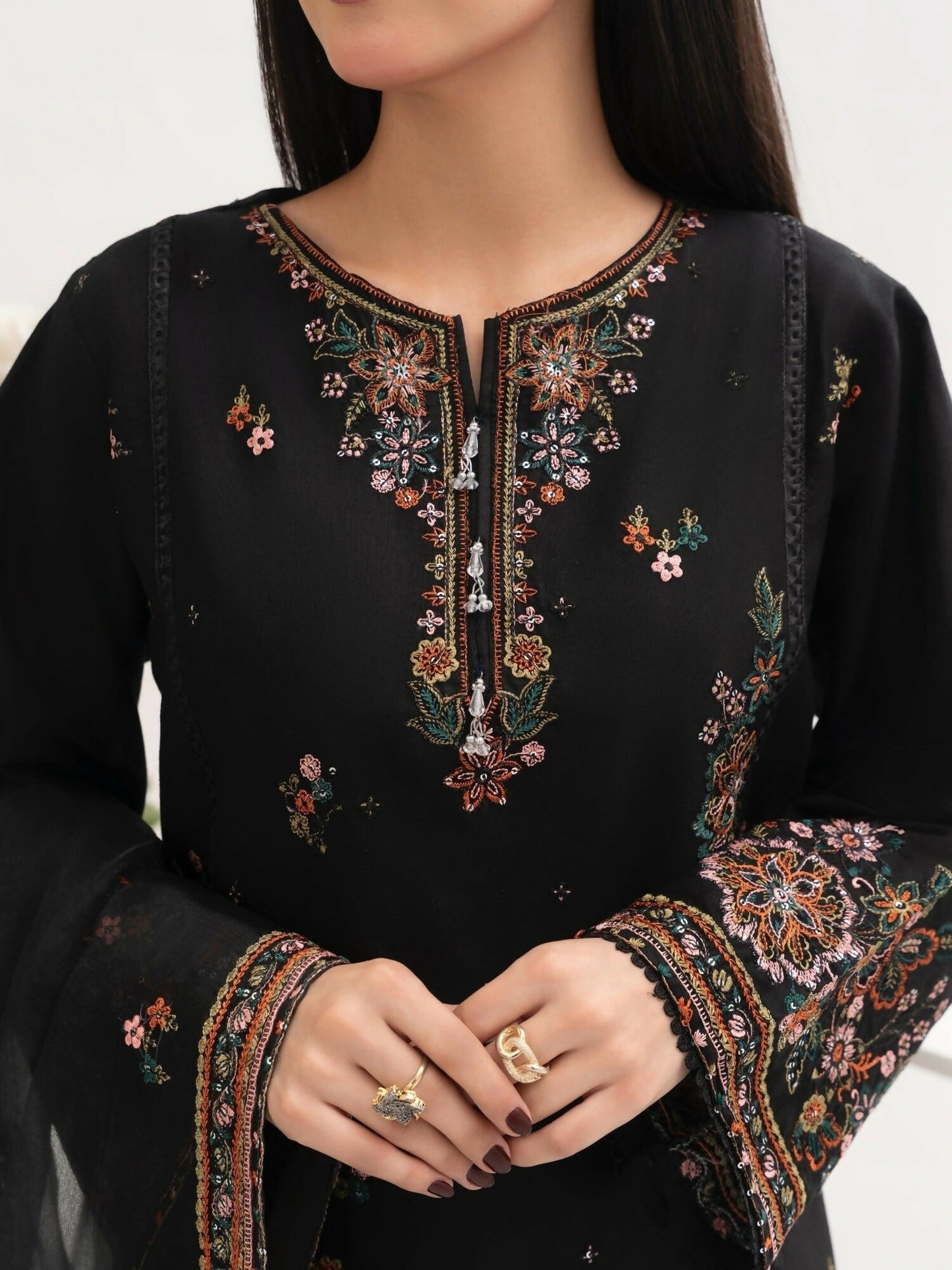 Stylish Collection Saya Pret Cotton Embroidered 3-Piece Suit-Hareem
