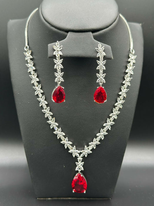 H&A Jewellery One Carat Silver Rhodium Plated Jewellery Set