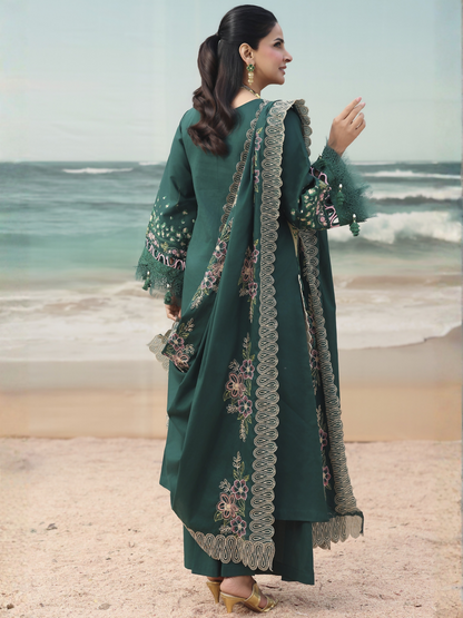 Parishay Monaco Luxury Lawn'26 Embroidered Unstitched 3-Piece Suit-MN-09