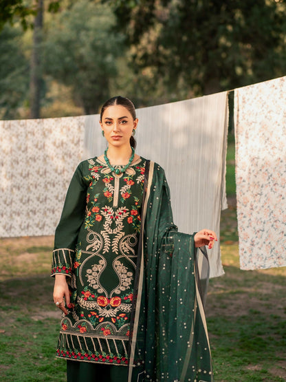 Panache Apparel Lawn Embroidered Stitched 2-Piece Suit-Surreal Green