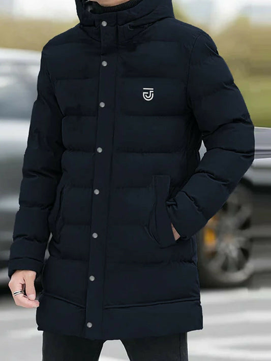 Jupiter Plain Hooded Long Puffer Jacket-14358