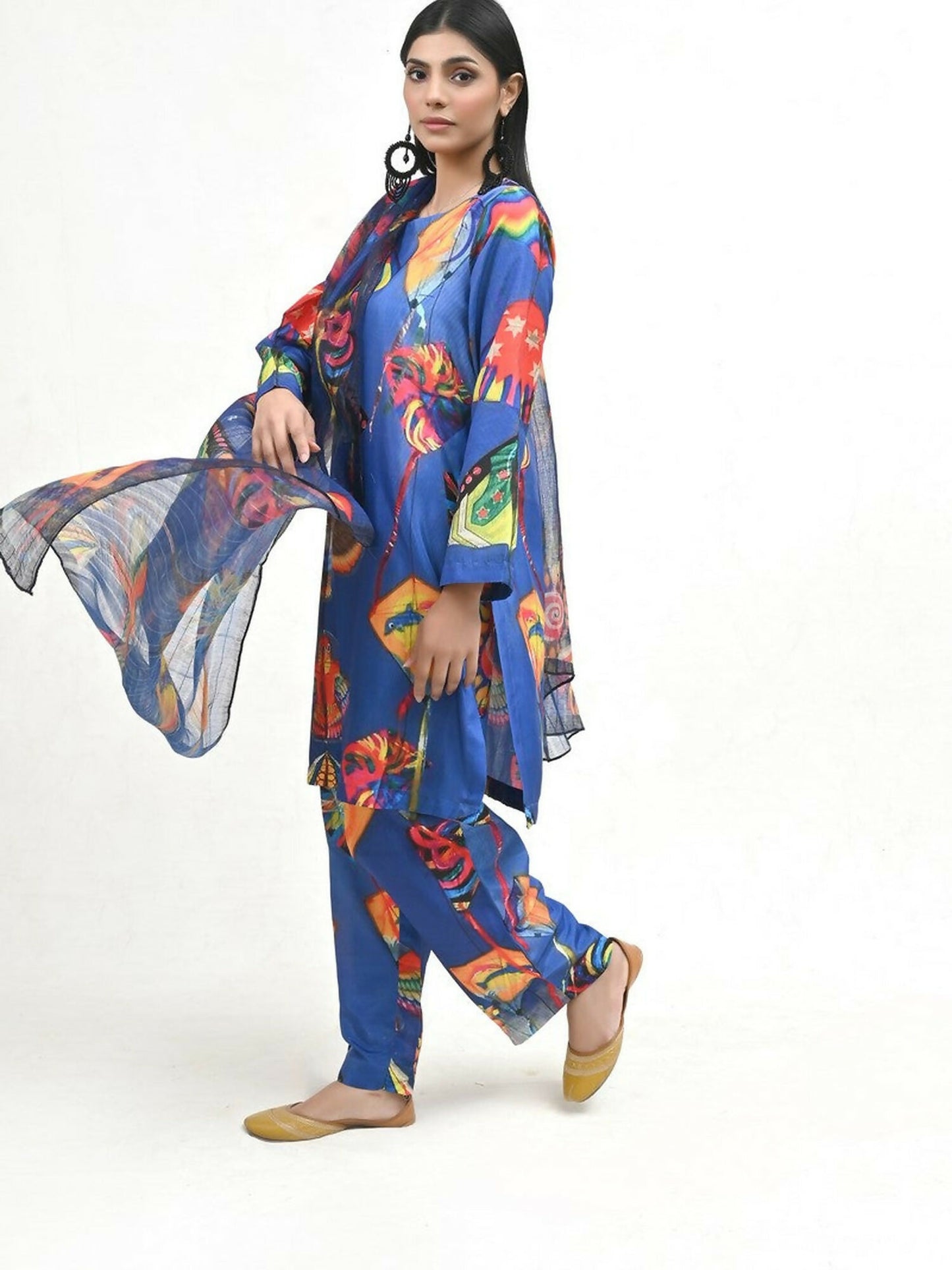 Imran Aftab Basant Mela Raw Silk Printed Stitched 3-Piece Suit-IARP 03