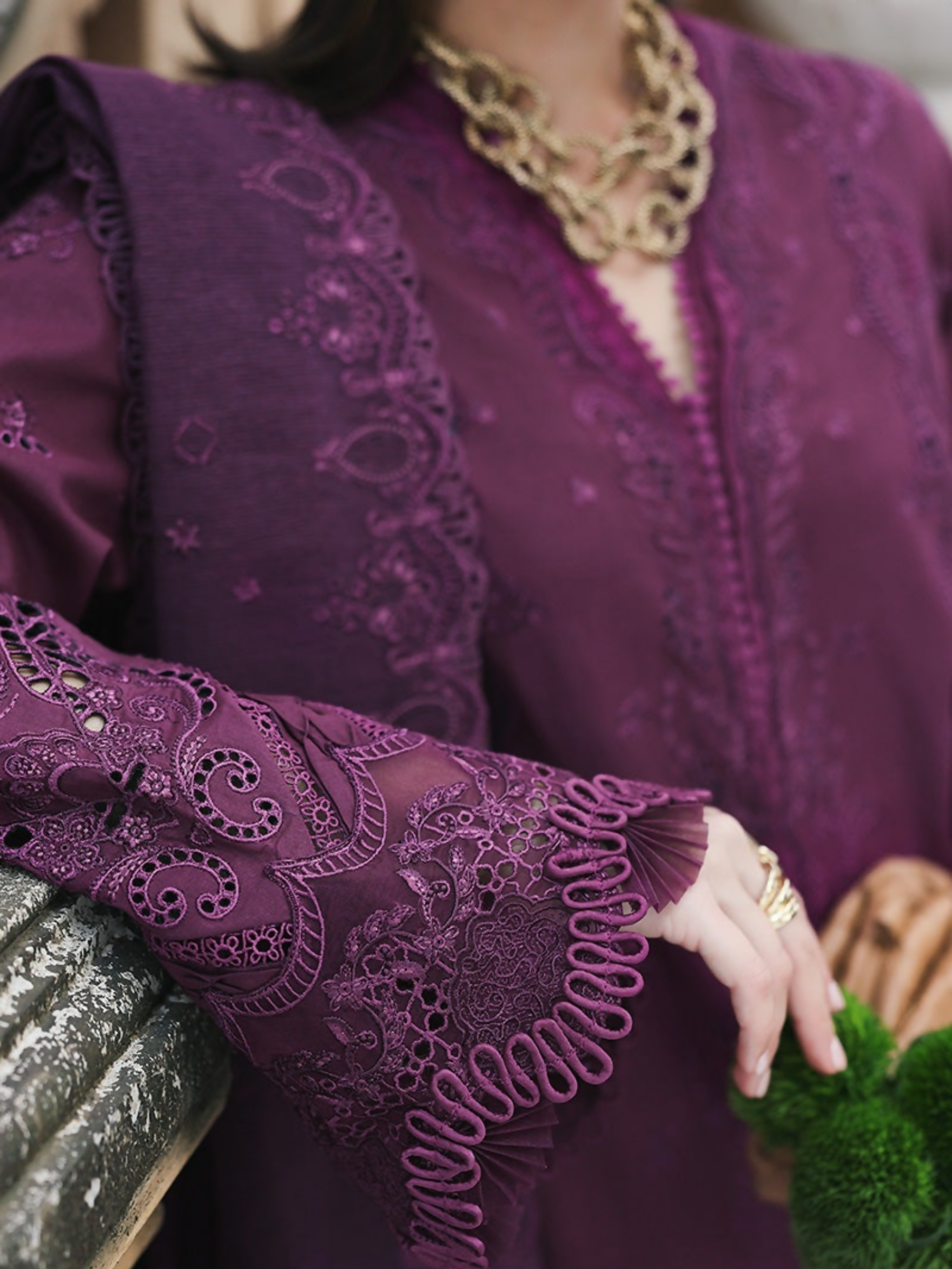 Qalamkar Qline Lawn Drop-1 Embroidered Unstitched 3-Piece Suit-RP-08-Liora