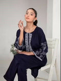 Stylish Collection Aaraish Linen Embroidered Stitched 2-Piece Suit–Embellish Blue