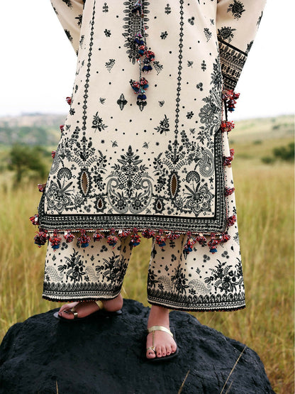 Hussain Rehar Khaddar'25 Embroidered Unstitched 3-Piece Suit-Dhanak