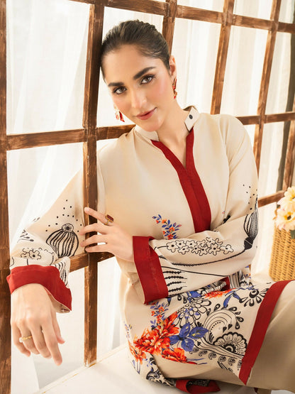 Panache Apparel Florise Lawn Printed Co-Ord Set-Rosyne