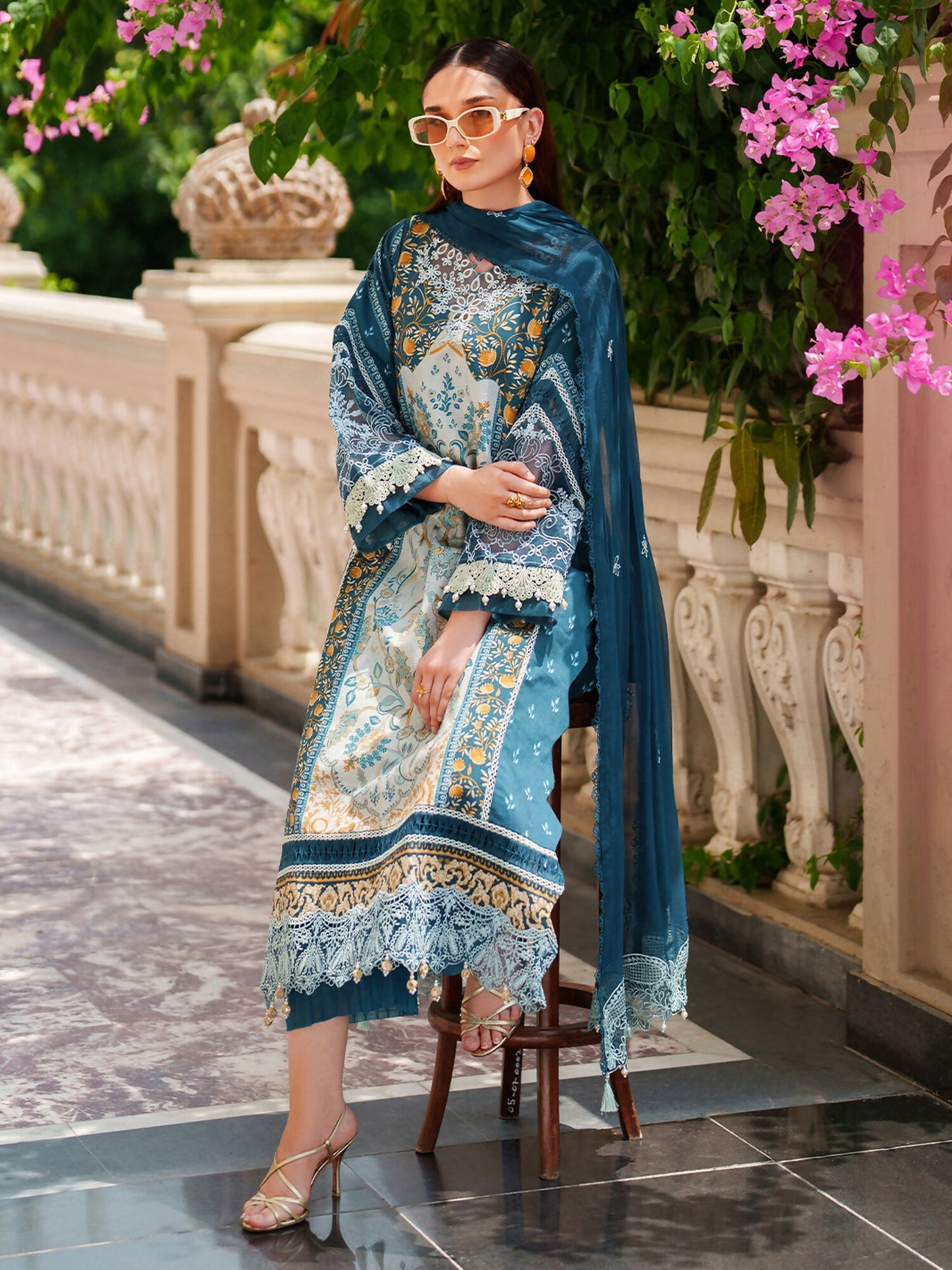 Parishay Ivy Bloom Viscose Embroidered Stitched 3-Piece Suit-IW-04