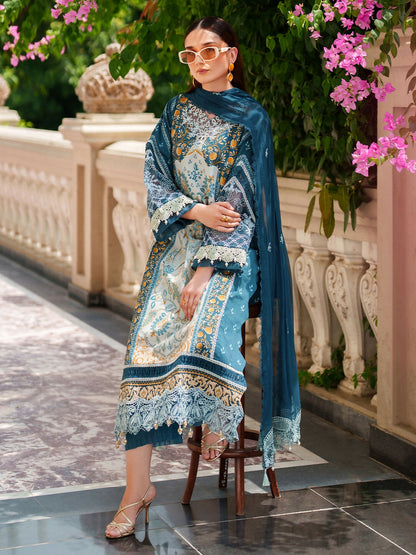 Parishay Ivy Bloom Viscose Embroidered Stitched 3-Piece Suit-IW-04