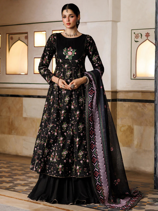 Black Panache Apparel Noor Mahal Cotton Printed Sharara-Rohzaar