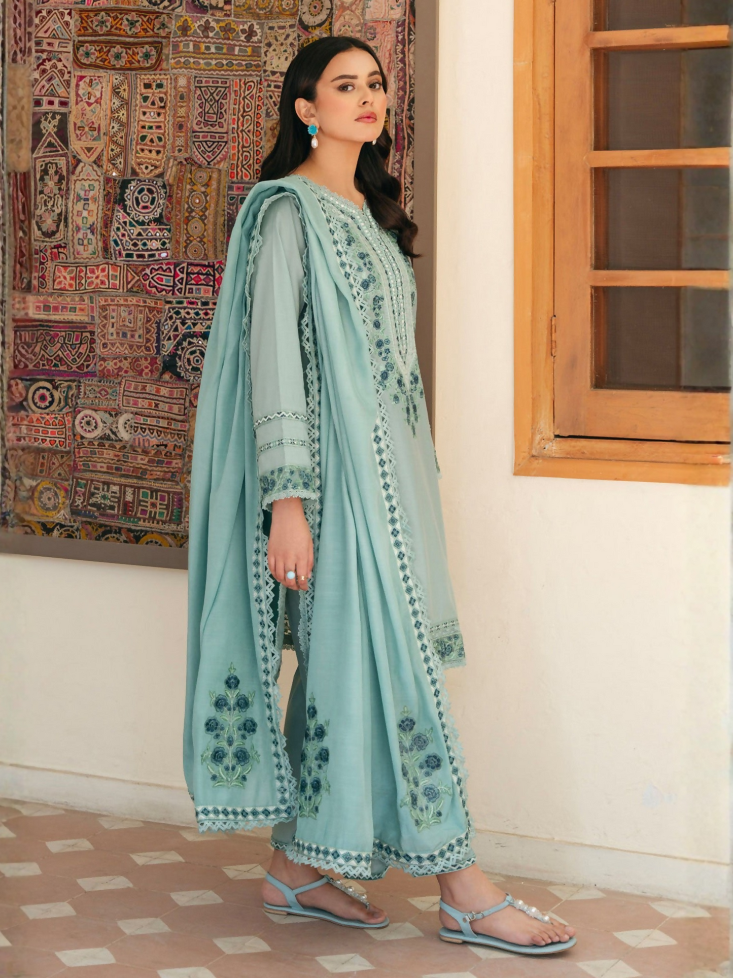 Mannat Clothing Lawn Embroidered Stitched Suit-Amalia