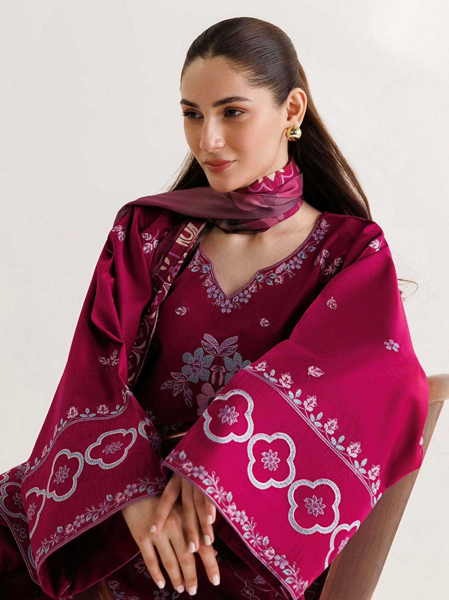 Panache Apparel Mistfall Vol II Cotton Embroidered Stitched Suit-Avelis