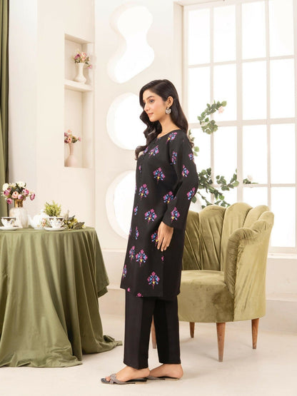 Stylish Collection Aaraish Linen Printed Stitched 2-Piece Suit-Black Blossom