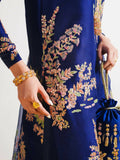Hussain Rehar Basic Not Basic IV Raw Silk Embellished Stitched 3-Piece Suit-Marine