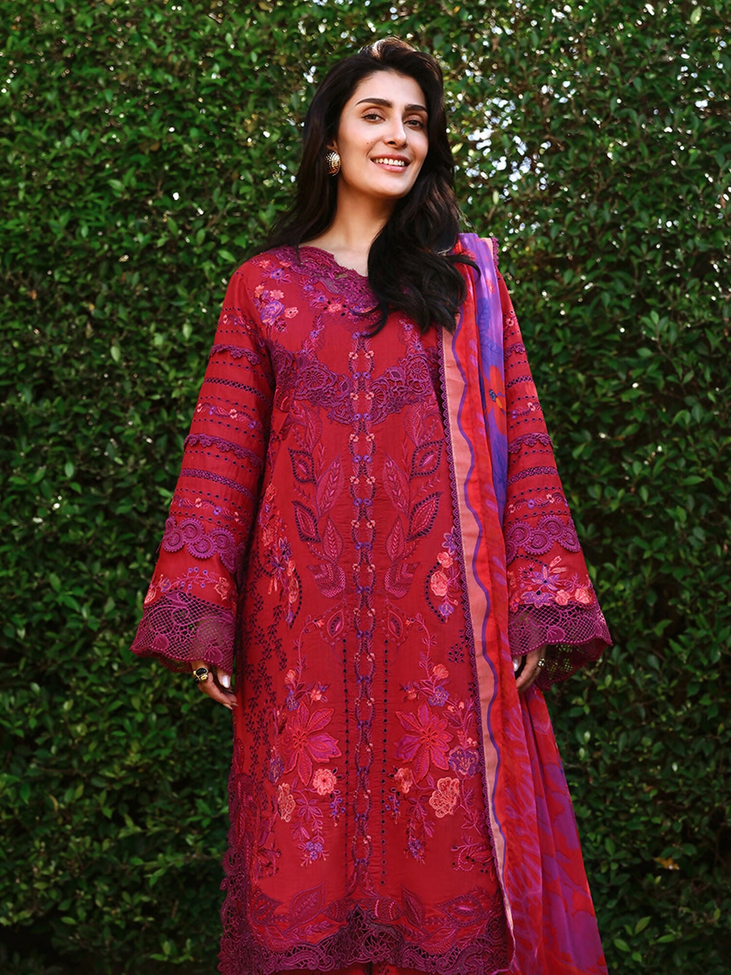 Mushq A Moi Luxury Lawn Embroidered Unstitched 3-Piece Suit-Falling Petals