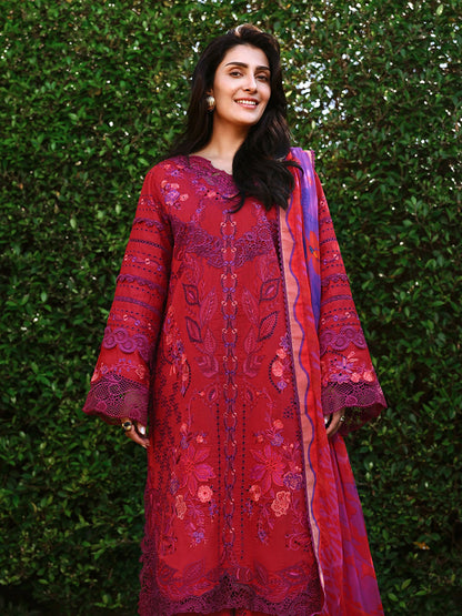 Mushq A Moi Luxury Lawn Embroidered Unstitched 3-Piece Suit-Falling Petals