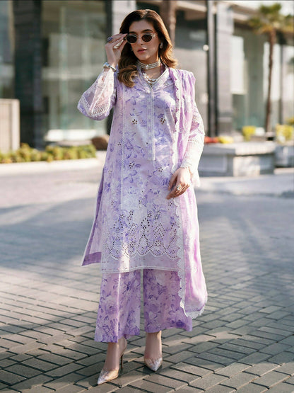 Mahnur Broadway Luxury Lawn'26 Embroidered Unstitched 3-Piece Suit-BW-009