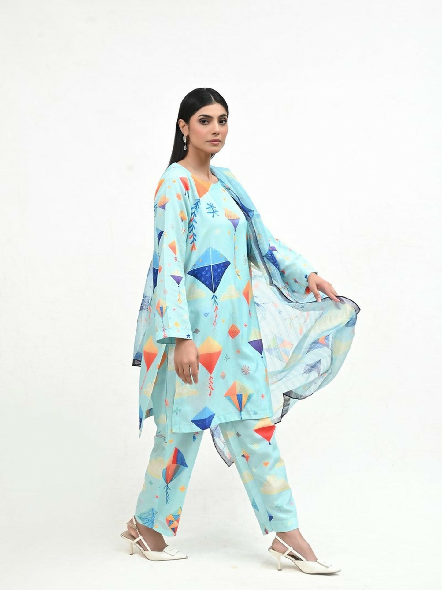 Imran Aftab Basant Mela Raw Silk Printed Stitched 3-Piece Suit-IARP 01