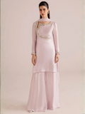 Allure By IH Silver Night Tussel Silk Embroidered Stitched 3-Piece Suit-Silver