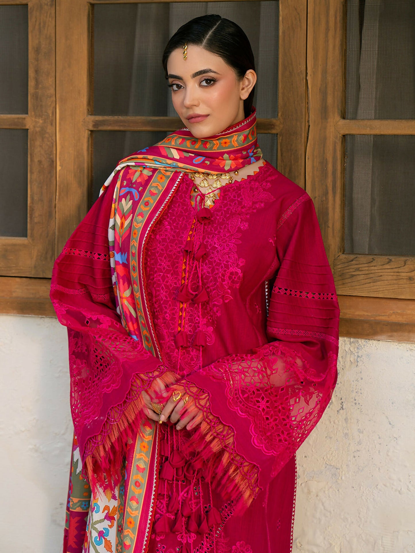 Binilyas Gulrukh Khaddar Embroidered Unstitched 3-Piece Suit-66-B