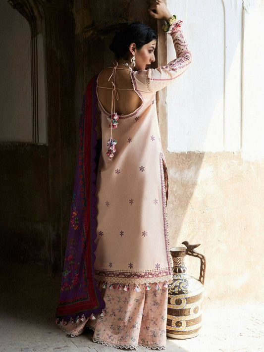 Hussain Rehar Nirmal SS'25 Lawn Embroidered Unstitched 3-Piece Suit-Lehr