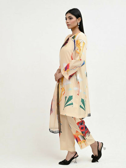 Imran Aftab Basant Mela Raw Silk Printed Unstitched 3-Piece Suit-IARP 06