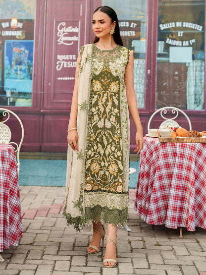 Parishay Ivy Bloom Viscose Embroidered Stitched 3-Piece Suit-IW-03