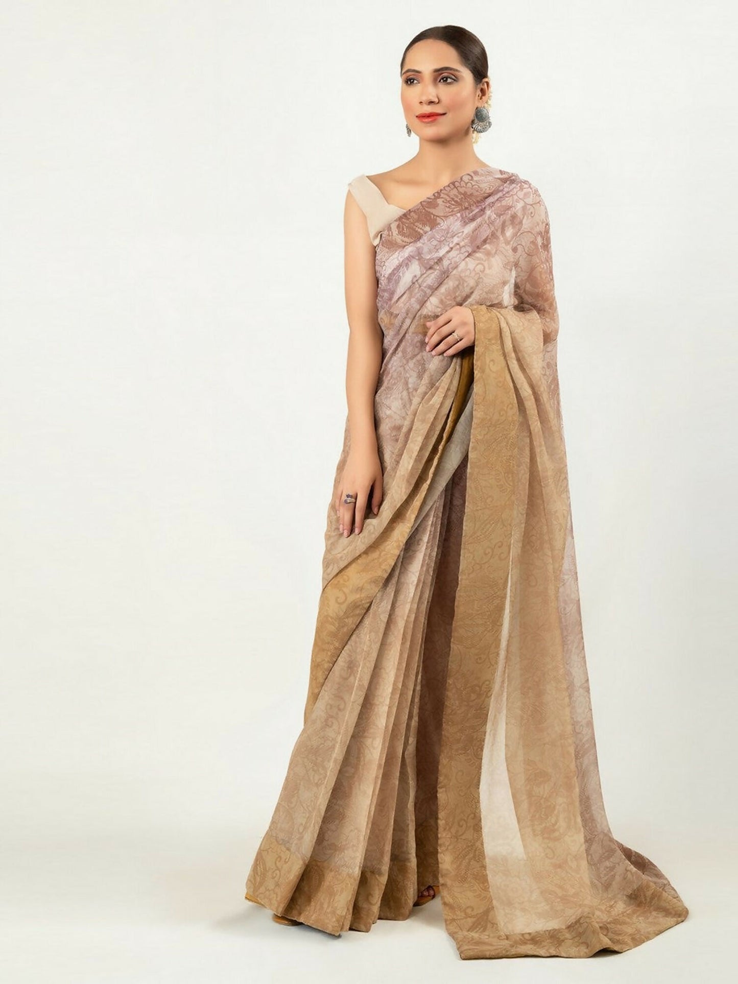 Imran Aftab Chiffon Printed Stitched Saree-IASC 15