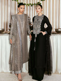 Hussain Rehar Moon In The Golden Cup Raw Silk Embellished Stitched 3-Piece Suit-Sable
