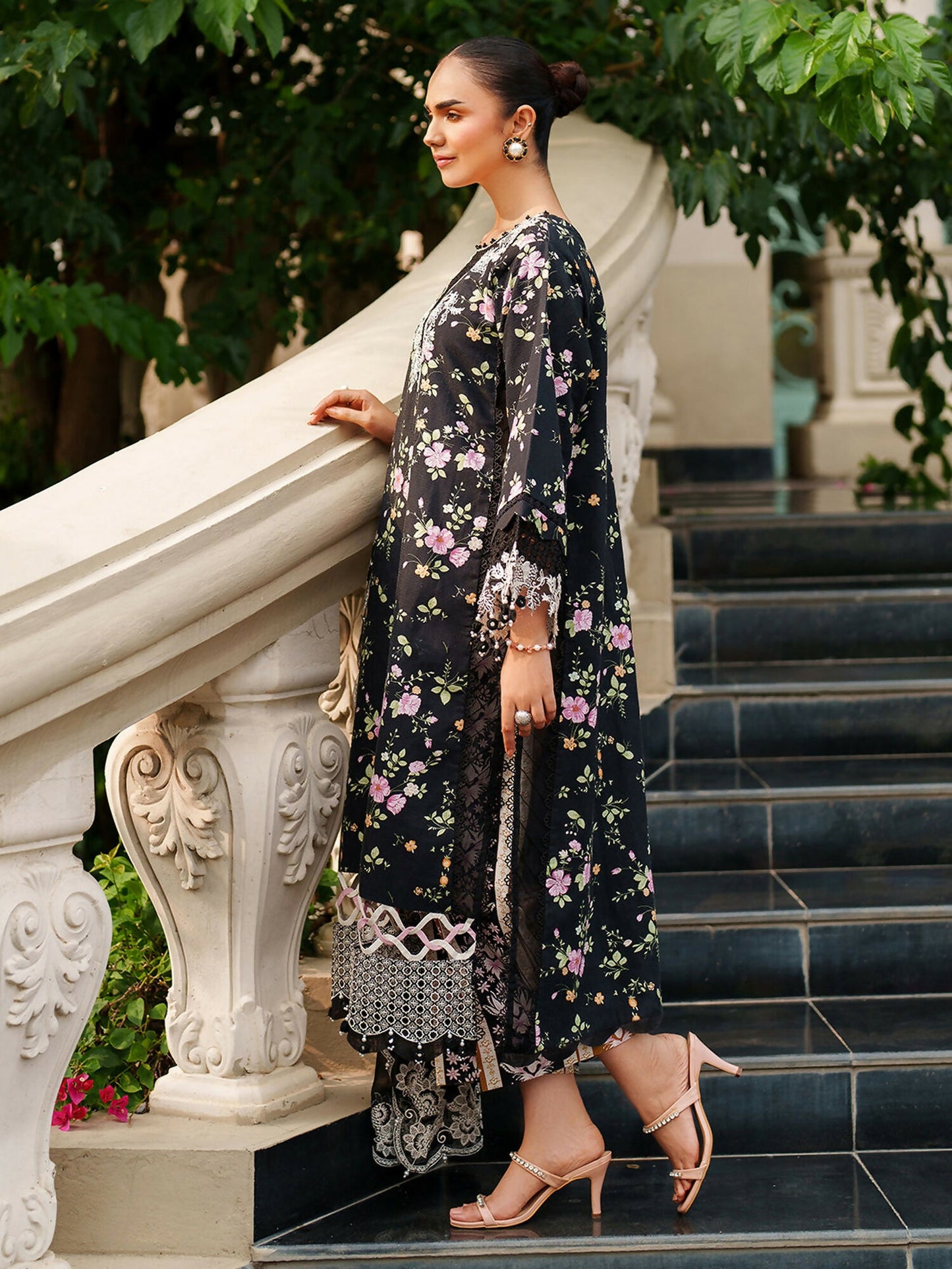 Parishay Ivy Bloom Viscose Embroidered Stitched 3-Piece Suit-IW-01