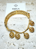 Orya Jewellery Gold Dangling Charm Bracelet Bangle