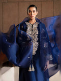 Hussain Rehar Luxury Pret Eid'24 Raw Silk Embellished Stitched 3-Piece Suit-Saxe