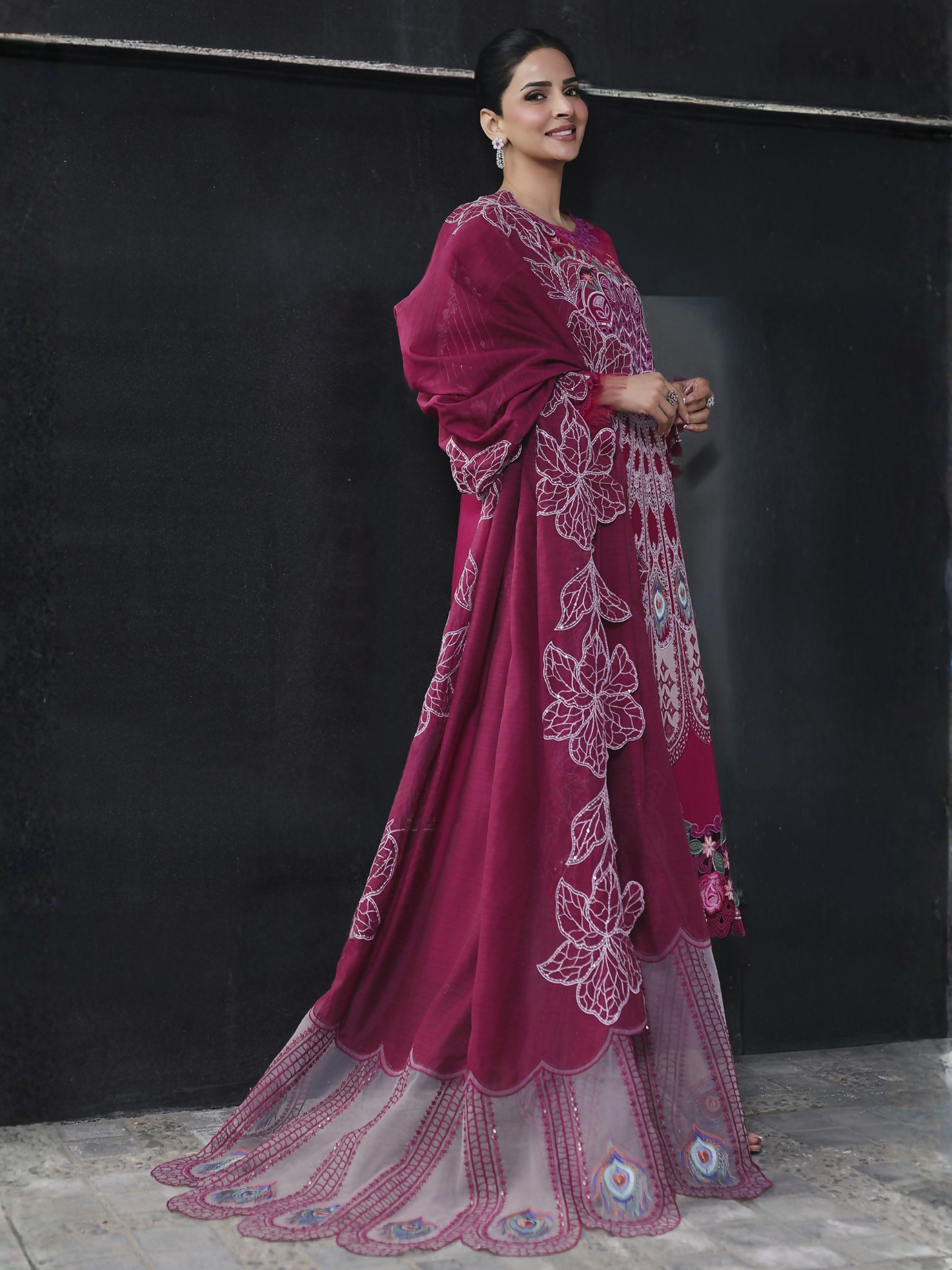 Parishay Monaco Luxury Lawn'26 Embroidered Unstitched 3-Piece Suit-MN-07