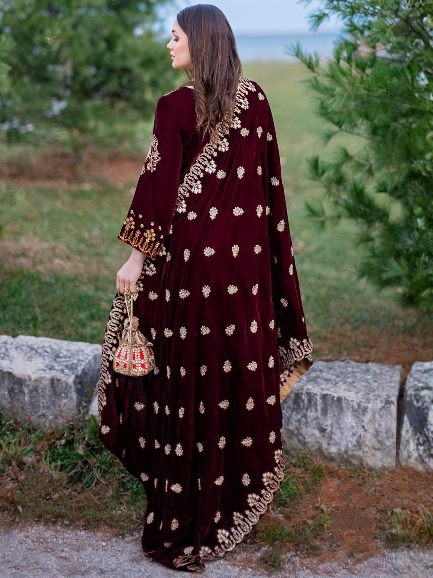 Panache Apparel Velvet Edit Micro Velvet 9000 Embroidered Stitched Suit-Elegance