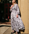 Panache Apparel Silk Printed Dress-Maze