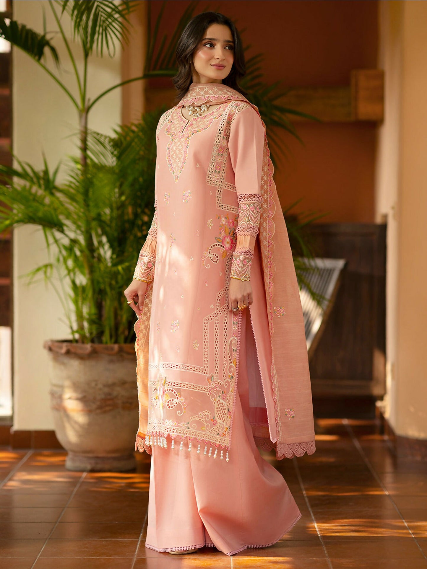 Mahnur Angan Lawn'26 Embroidered Stitched 3-Piece Suit-AN-004