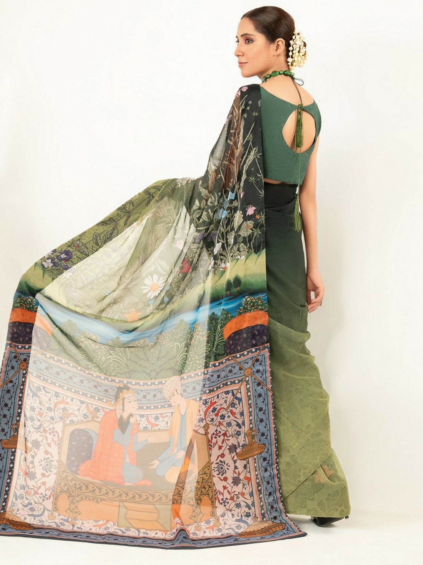 Imran Aftab Chiffon Printed Stitched Saree-IASC 06