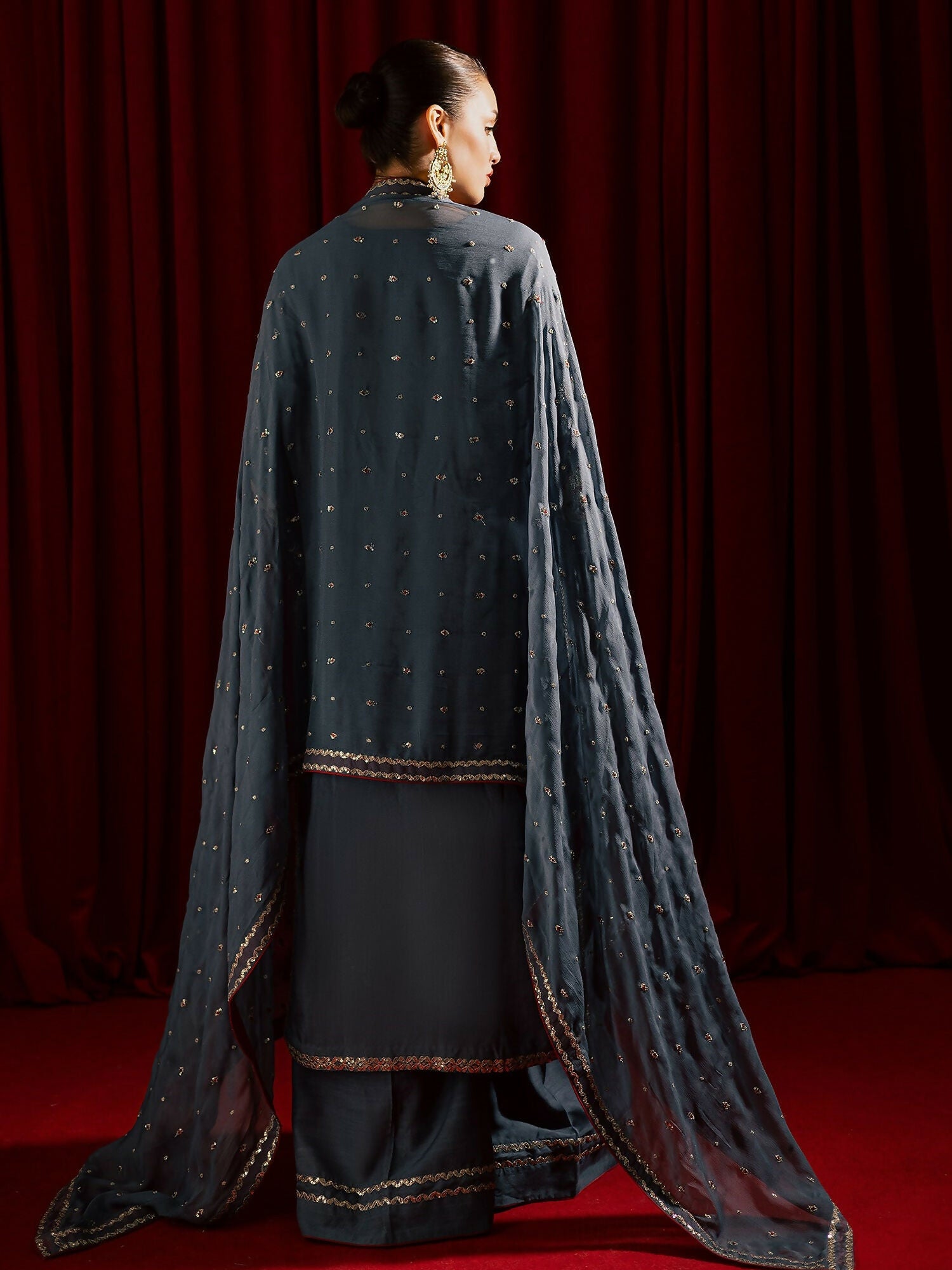 Allure By IH Luxury Pret Raw Silk Embellished Stitched 3-Piece Suit-Jhoomar