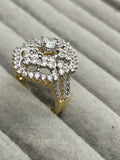 H&A Jewellery 18K Gold Polished Zircon Cluster Ring