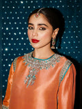 Hussain Rehar Luxury Pret Eid'23 Raw Silk Embellished Stitched 3-Piece Suit-Sunbrust