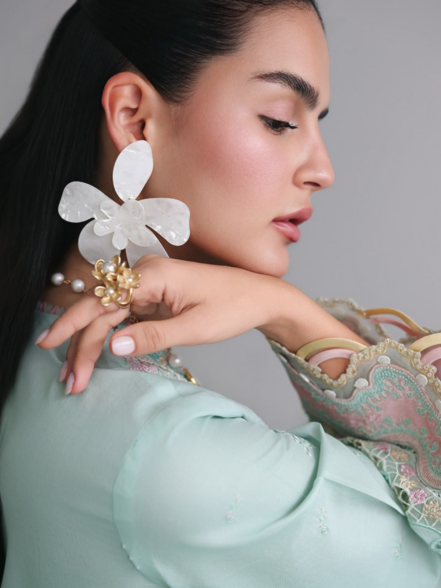 Qalamkar Qline Lawn Drop-1 Embroidered Unstitched 3-Piece Suit-RP-05-Raha